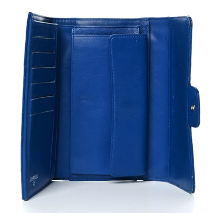 Chanel Patent Calfskin Quilted Large Flap Wallet Blue 5 of 12