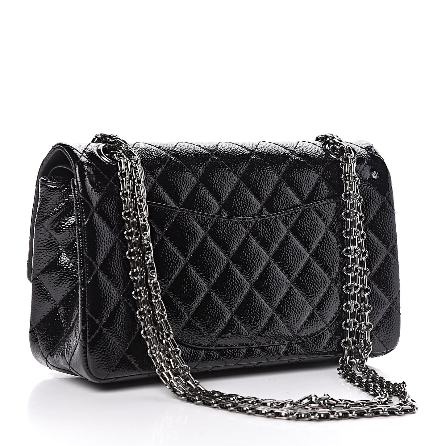 Patent Caviar Quilted 2.55 Reissue 225 Flap Black