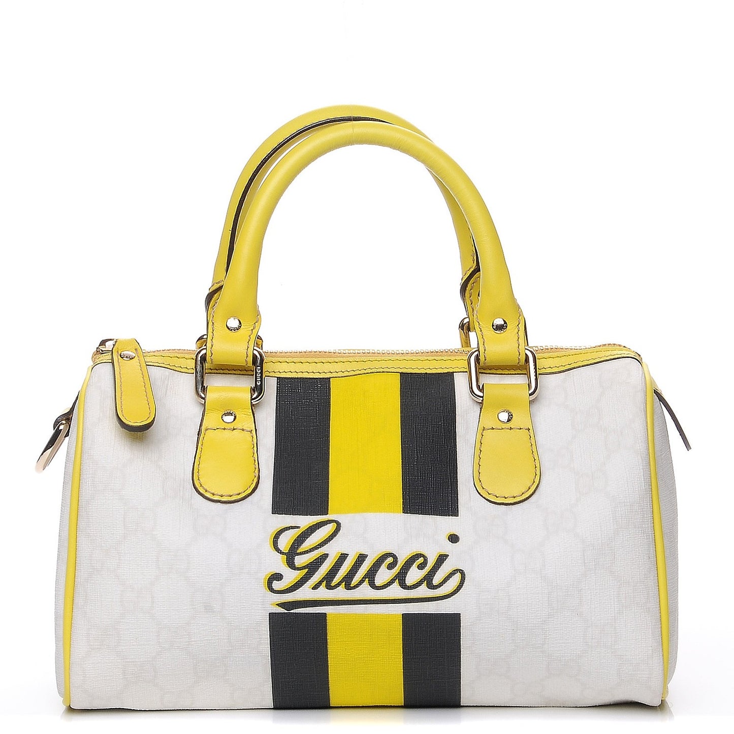 GG Plus Monogram Web Stripe Small Joy Boston Yellow