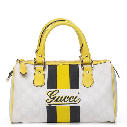 Gucci GG Plus Monogram Web Stripe Small Joy Boston Yellow 1 of 7