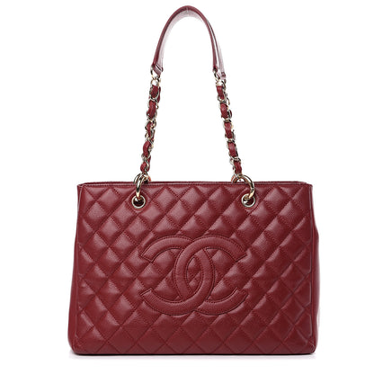 Chanel Caviar Quilted Grand Shopping Tote GST Dark Red 1 of 13