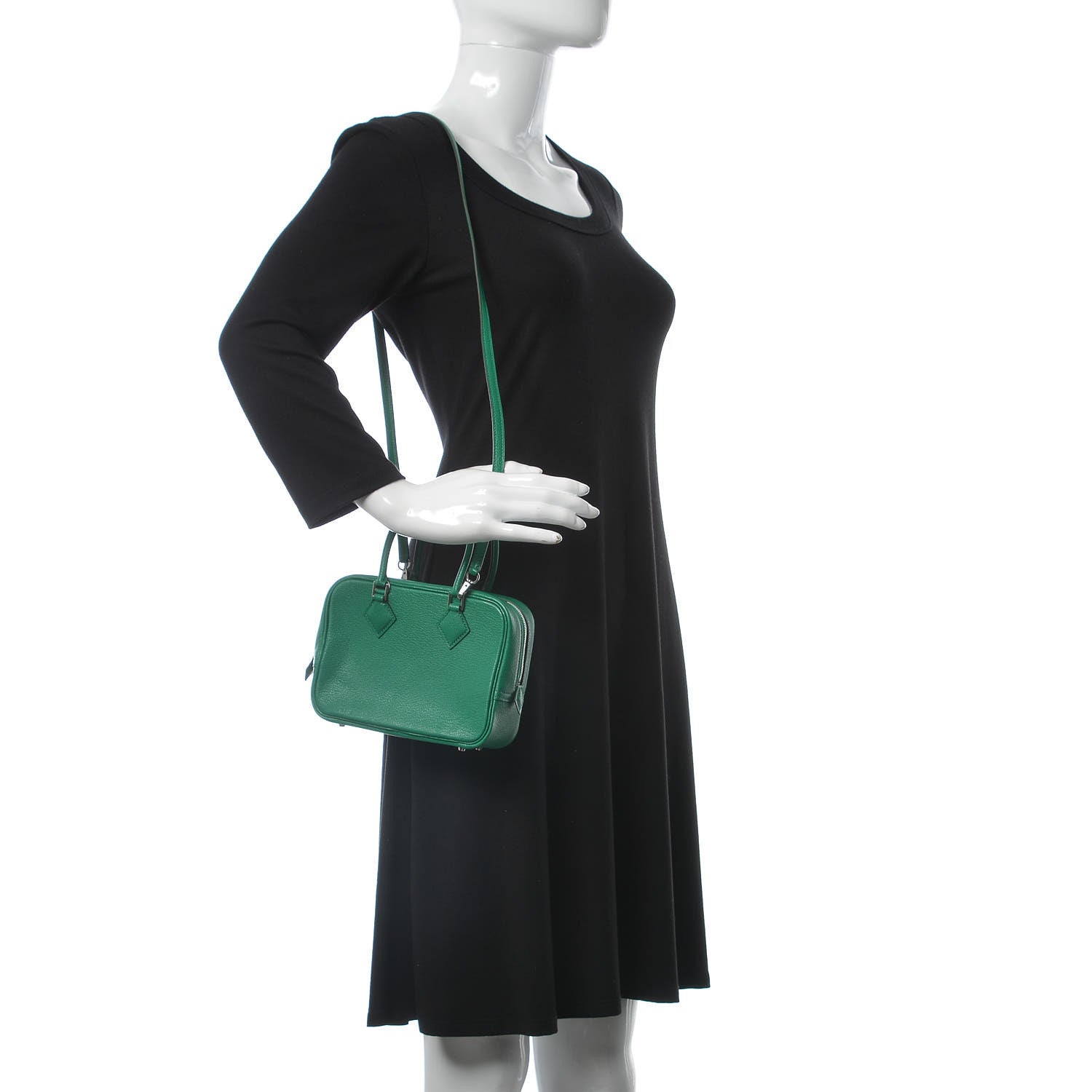 Hermes Chevre Mysore Plume II Mini Vert Vertigo 2 of 7