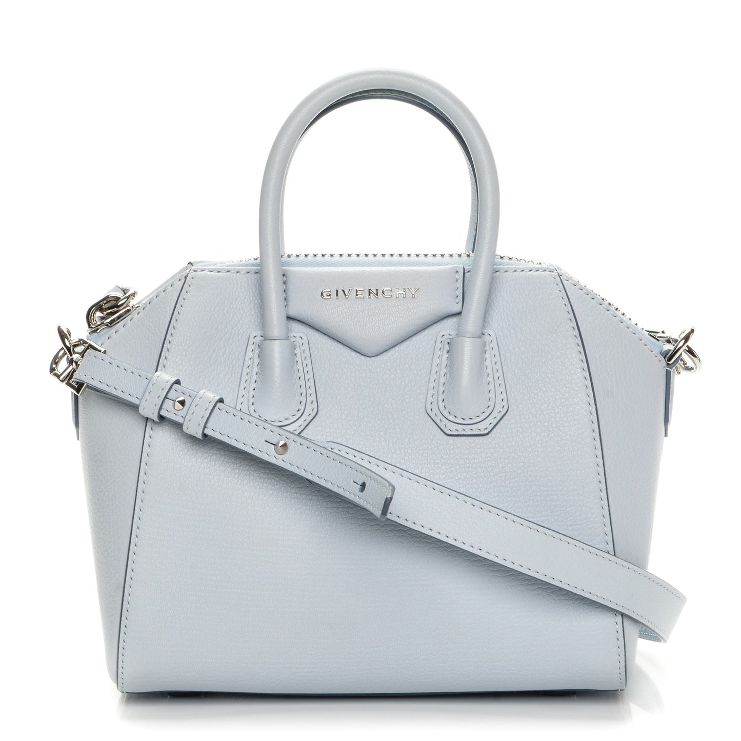 Sugar Goatskin Mini Antigona Baby Blue