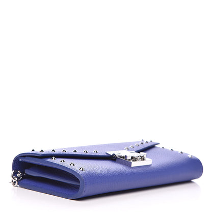 MCM Calfskin Studded Patricia Wallet On Chain Spectrum Blue 4 of 9