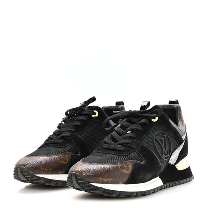 Louis Vuitton Suede Monogram Run Away Sneakers 38 Black 4 of 8