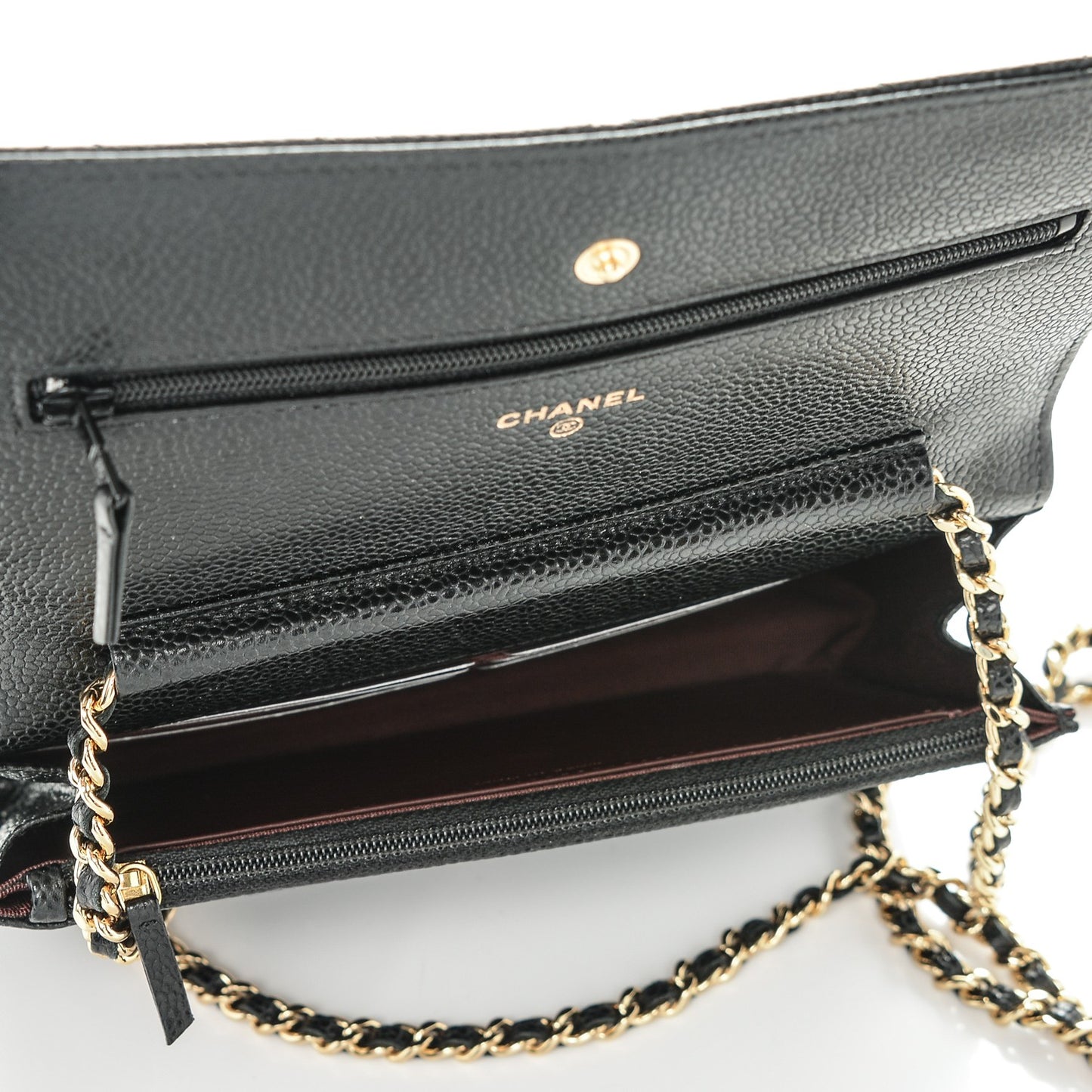 Caviar Quilted Wallet On Chain WOC Black