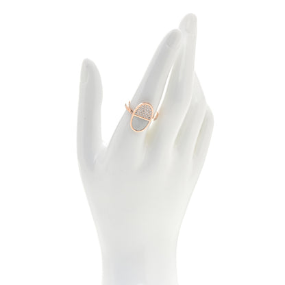 Hermes 18K Rose Gold Ceramic Diamond MM Chaine d'Ancre Verso Ring  55 7.25 2 of 5