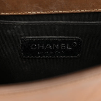 Chanel Iridescent Calfskin Embellished Double Stitch Medium Boy Flap Light Brown 5 of 12