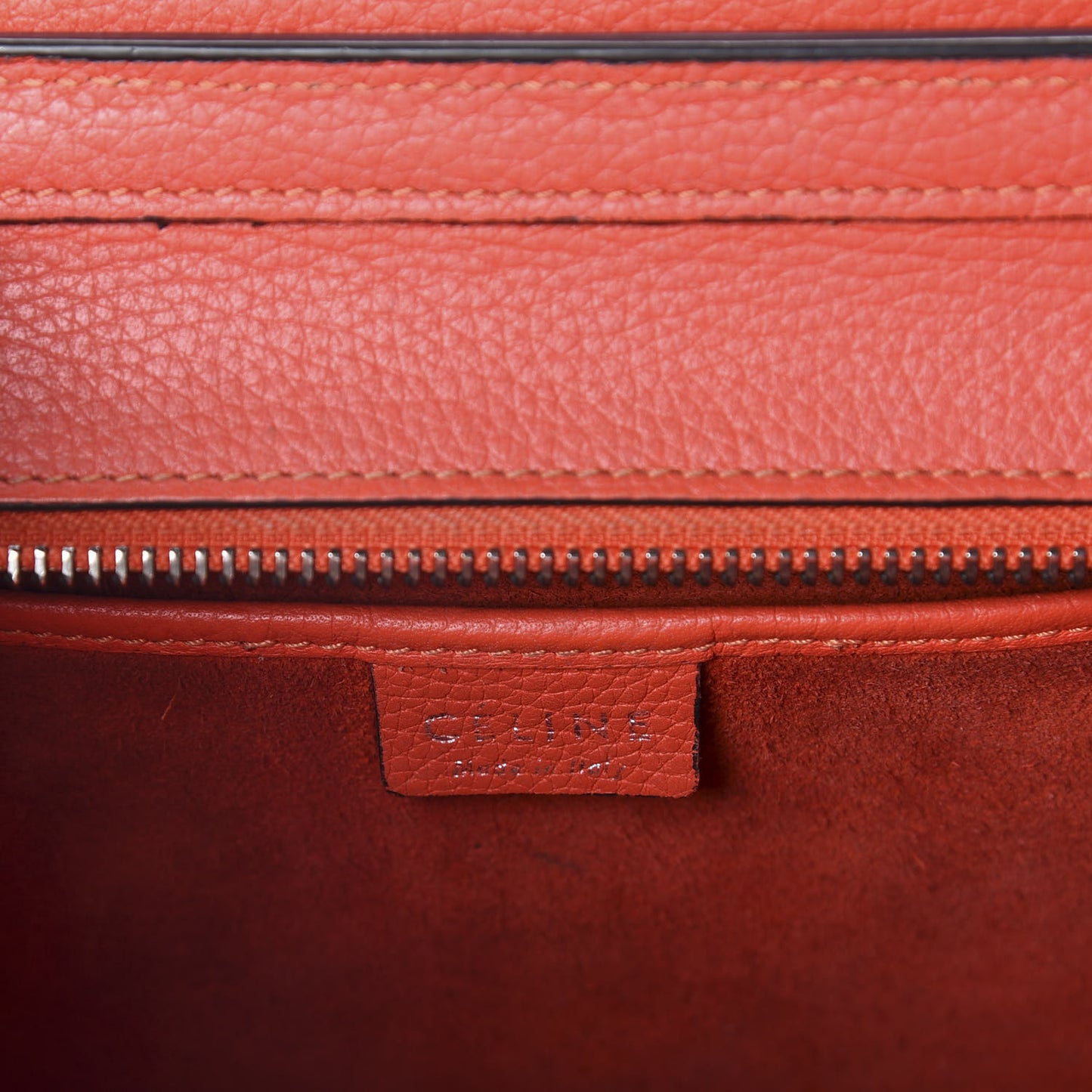Drummed Calfskin Nano Luggage Vermillion