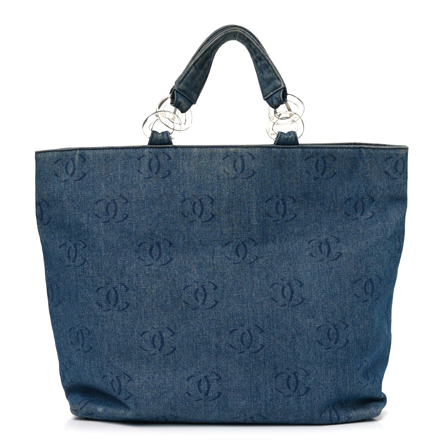 Chanel Denim Large CC Tote Dark Navy Blue 1 of 11