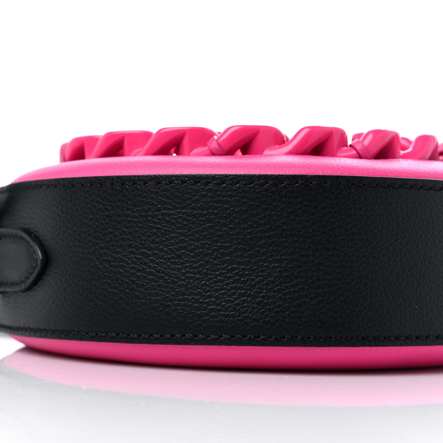 Versace Calfskin Mini La Medusa Chain Round Crossbody Bag Fuchsia 7 of 8