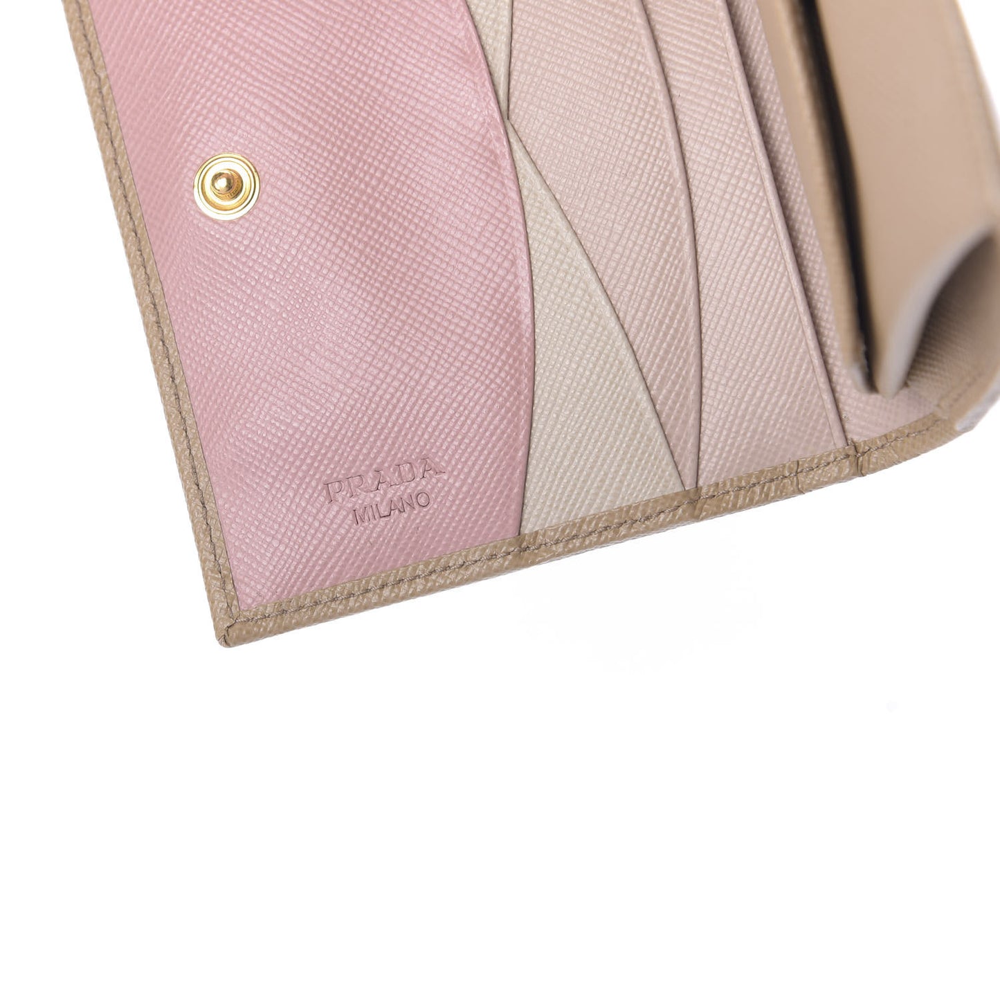 Saffiano Multicolor Compact Wallet Sabbia Cammeo Orchidea