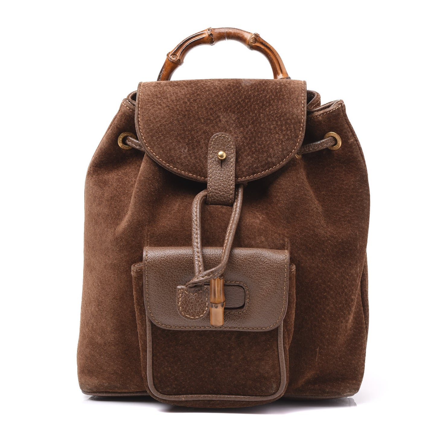 Suede Bamboo Backpack Brown