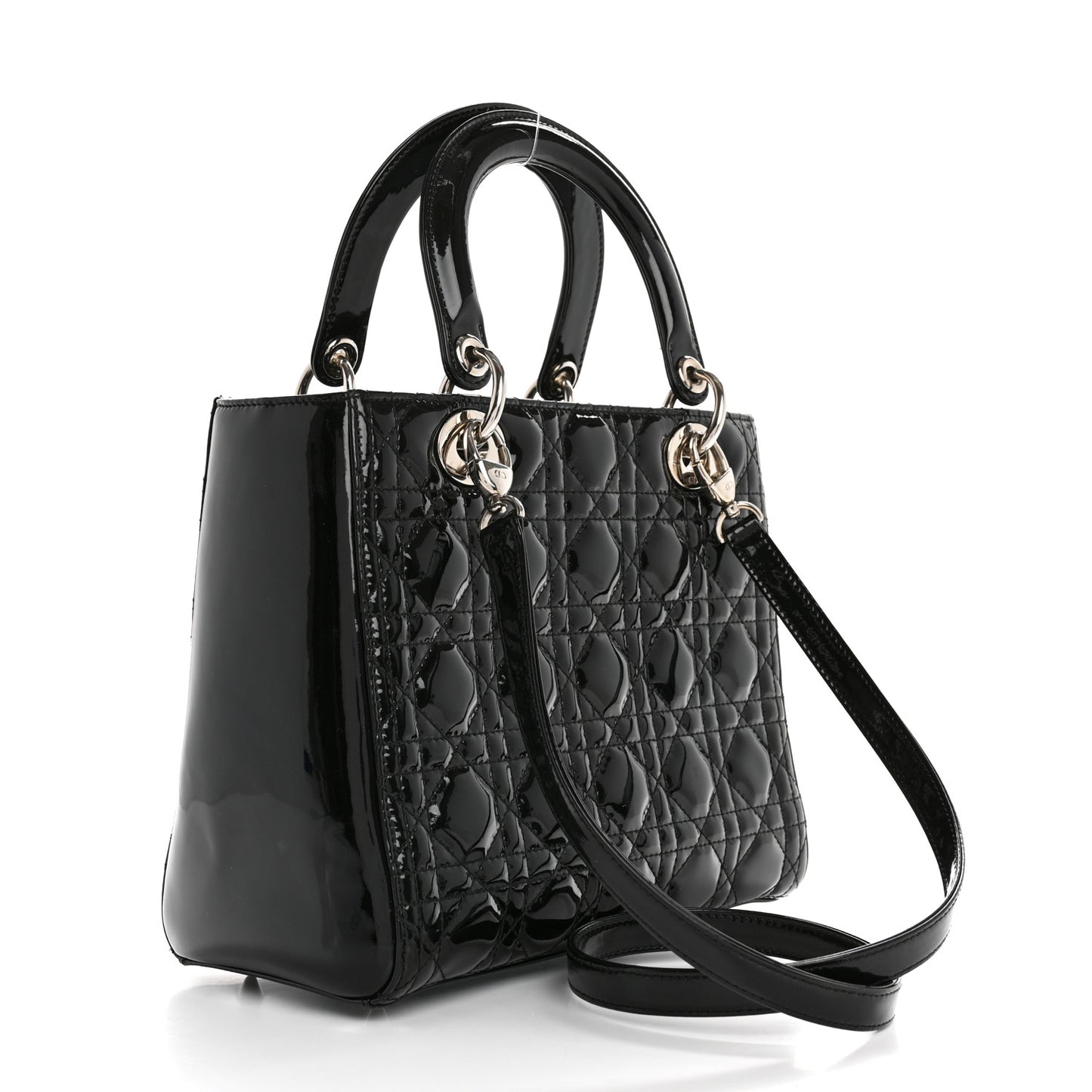 Patent Cannage Medium Lady Dior Black