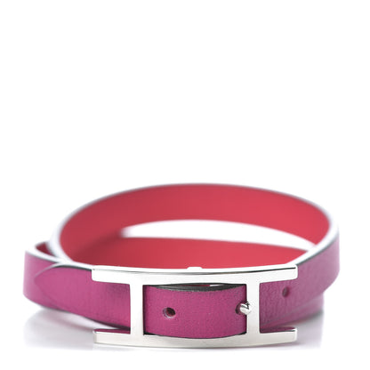 Hermes Swift Behapi Double Tour Reversible Bracelet T1 Rose Pourpre Rose Extreme 1 of 5