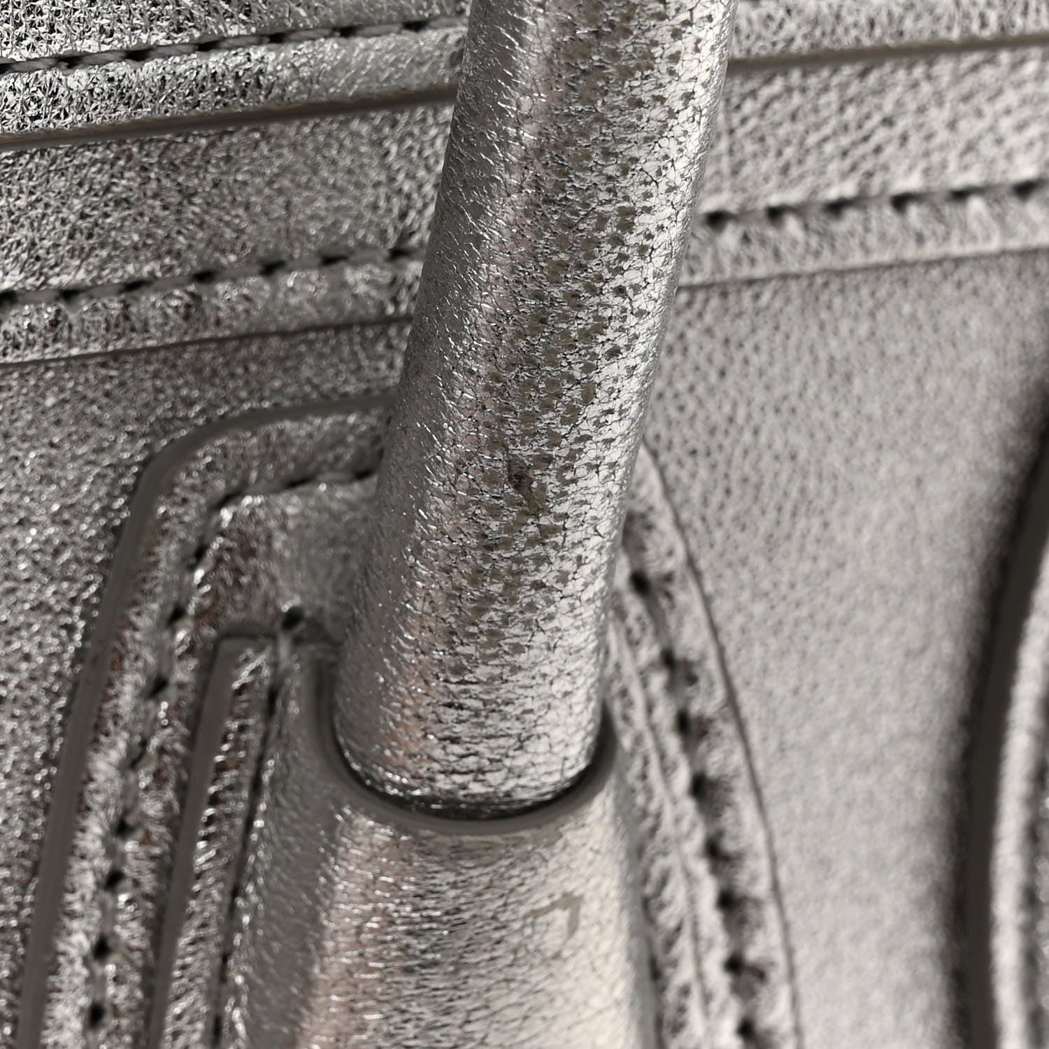 Celine Laminated Lambskin Nano Luggage Silver 17 of 17