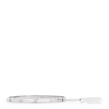 Cartier 18K White Gold Small LOVE Bracelet 18 3 of 5