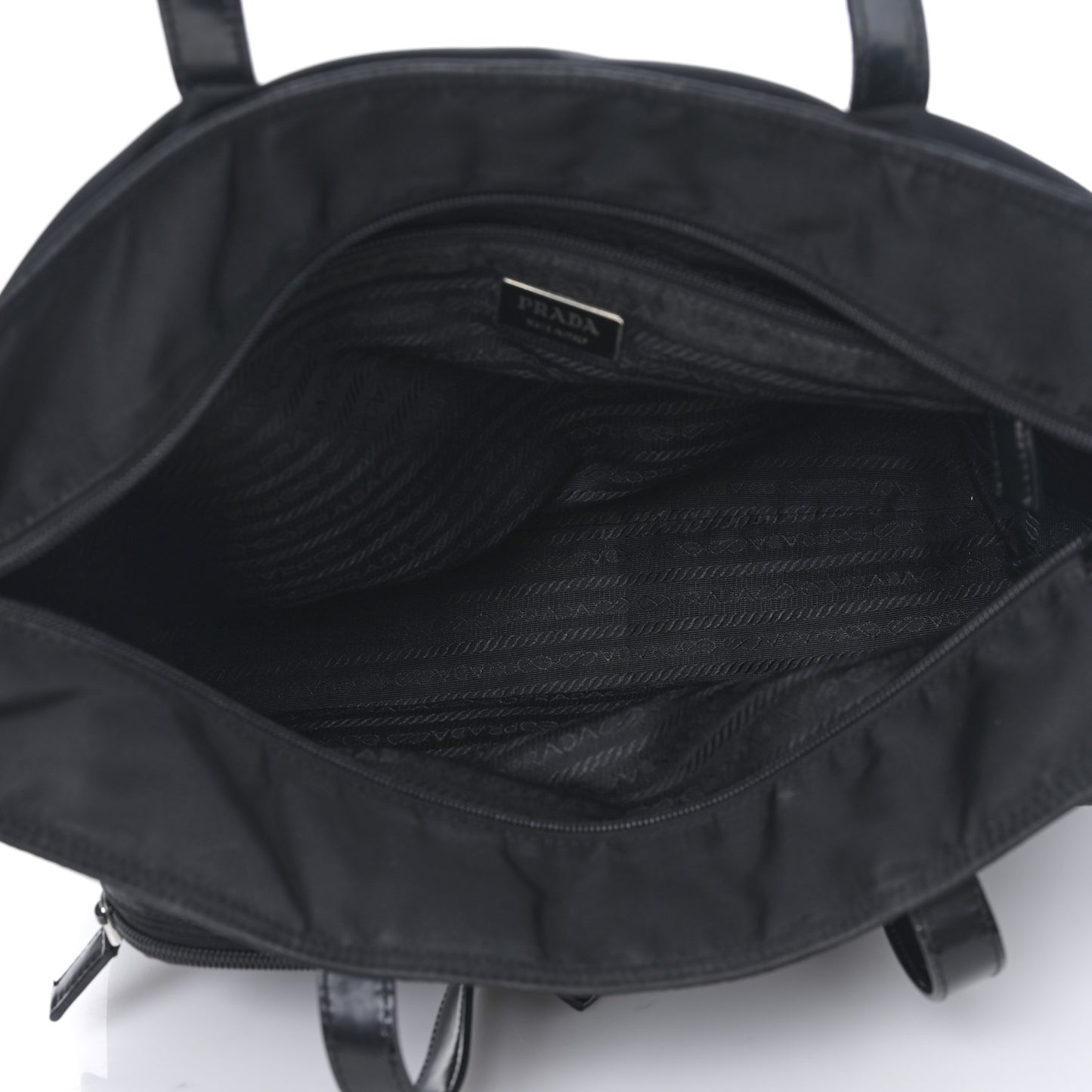 Nylon Front Pockets Tote Black