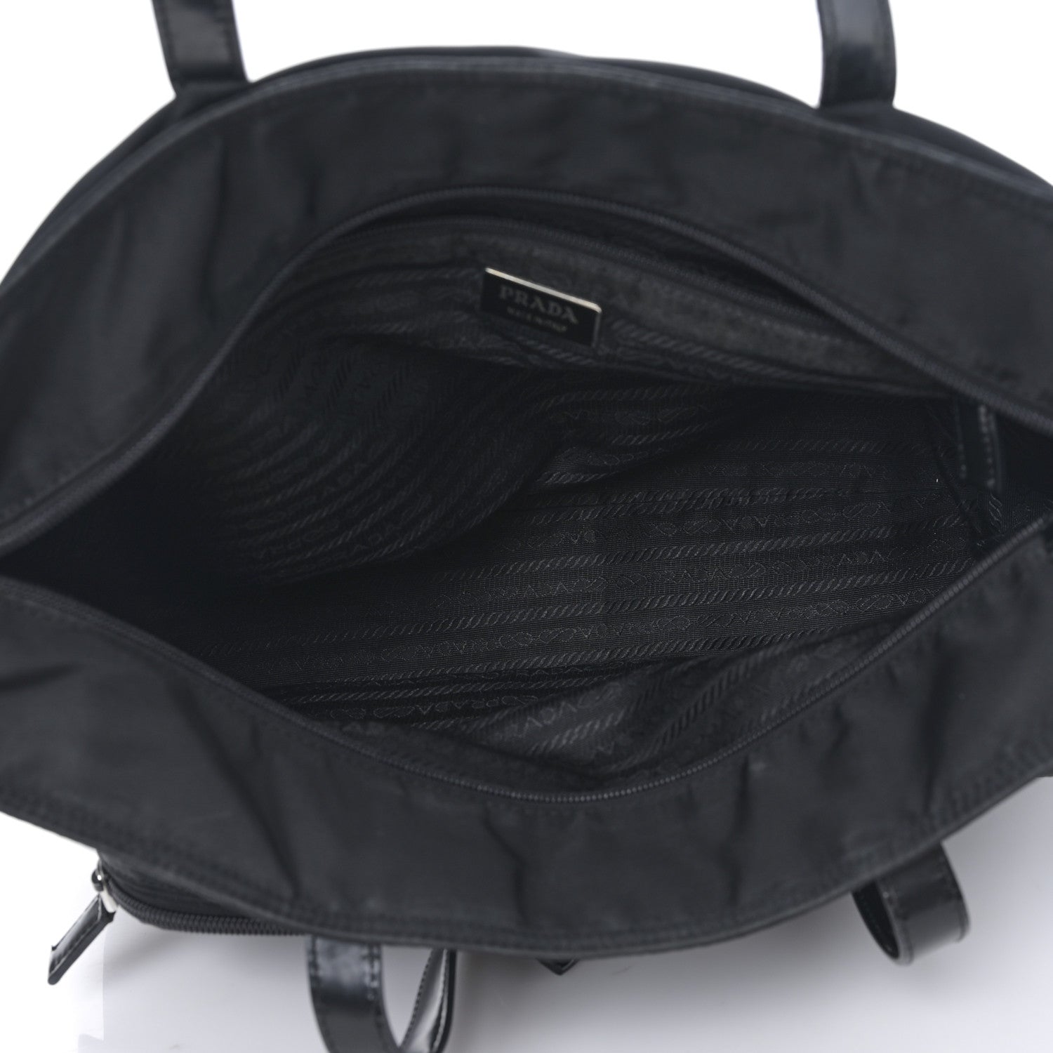 Prada Nylon Front Pockets Tote Black 5 of 8