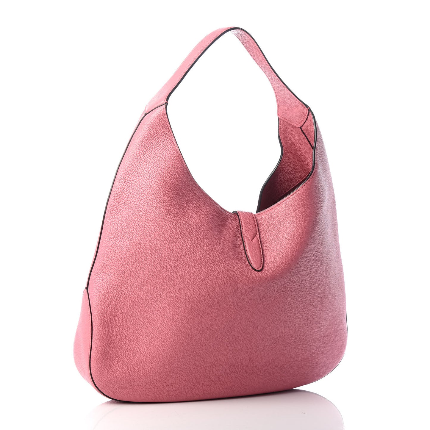 Soft Grained Calfskin Large Jackie Hobo Glossy Pink