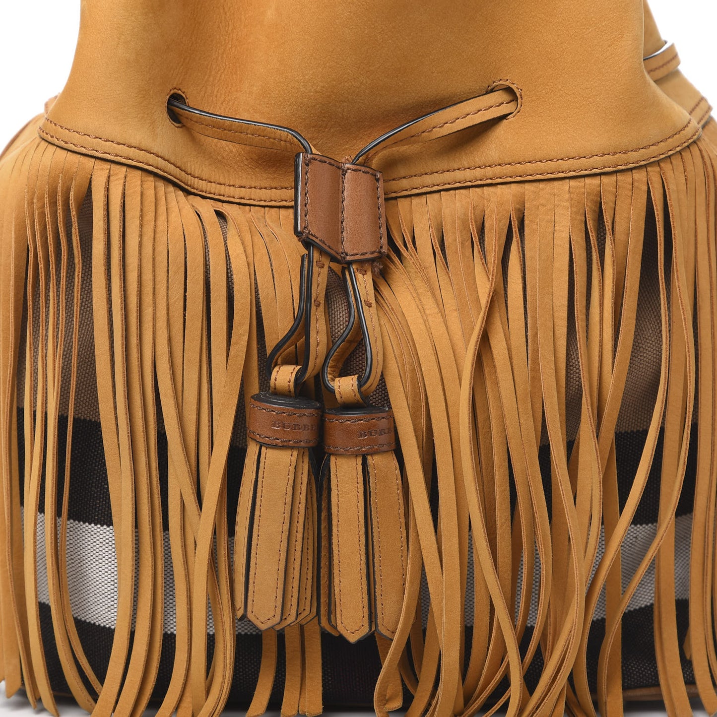 Suede Fringe Large Belgrove Bucket Bag Tan