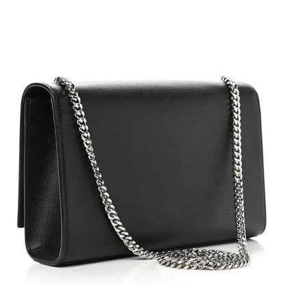 Saint Laurent Grain De Poudre Medium Classic Monogram Kate Satchel Black 3 of 8