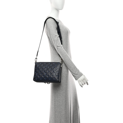 Louis Vuitton Lambskin Embossed Monogram Coussin PM Denim Blue 3 of 21