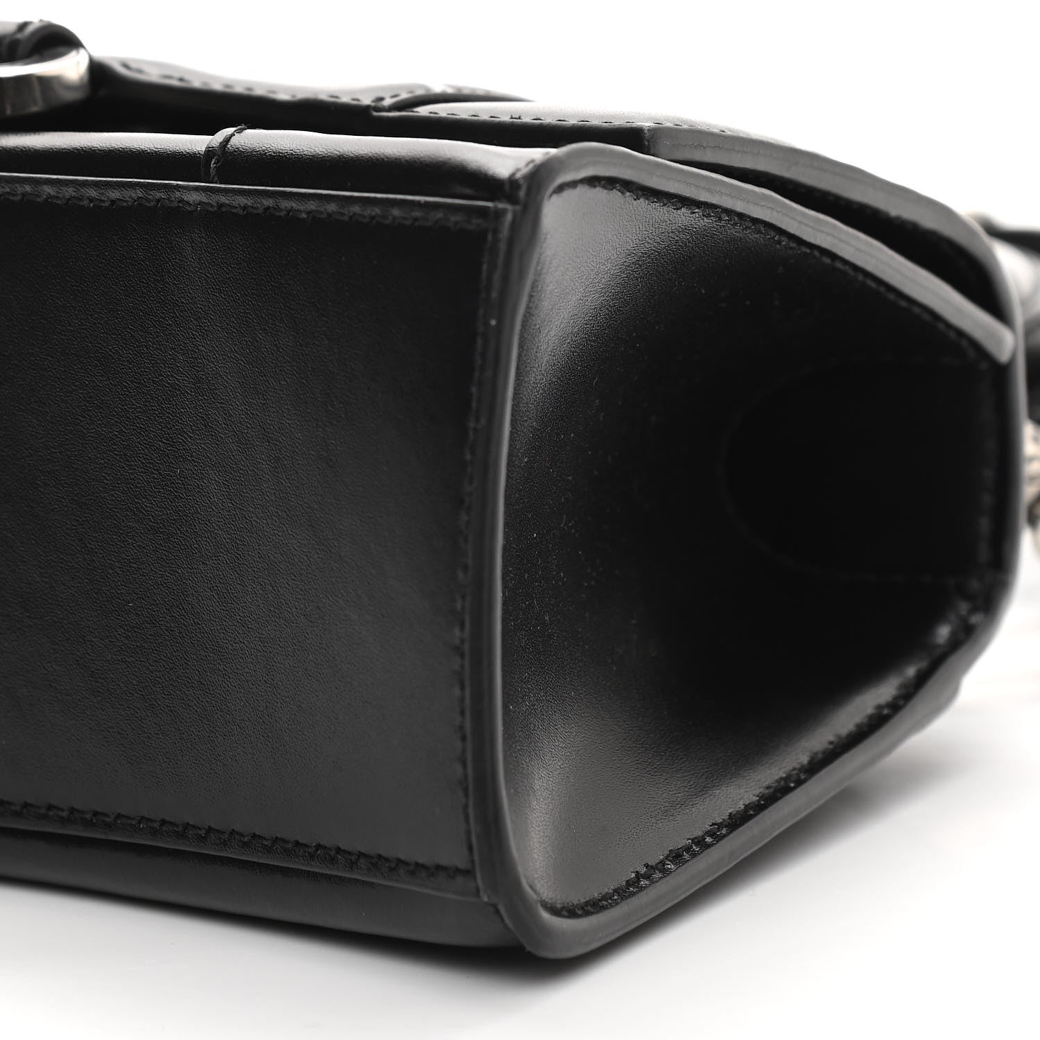 Balenciaga Box Calfskin Graffiti Logo Hourglass Top Handle Bag XS Black Silver 11 of 12
