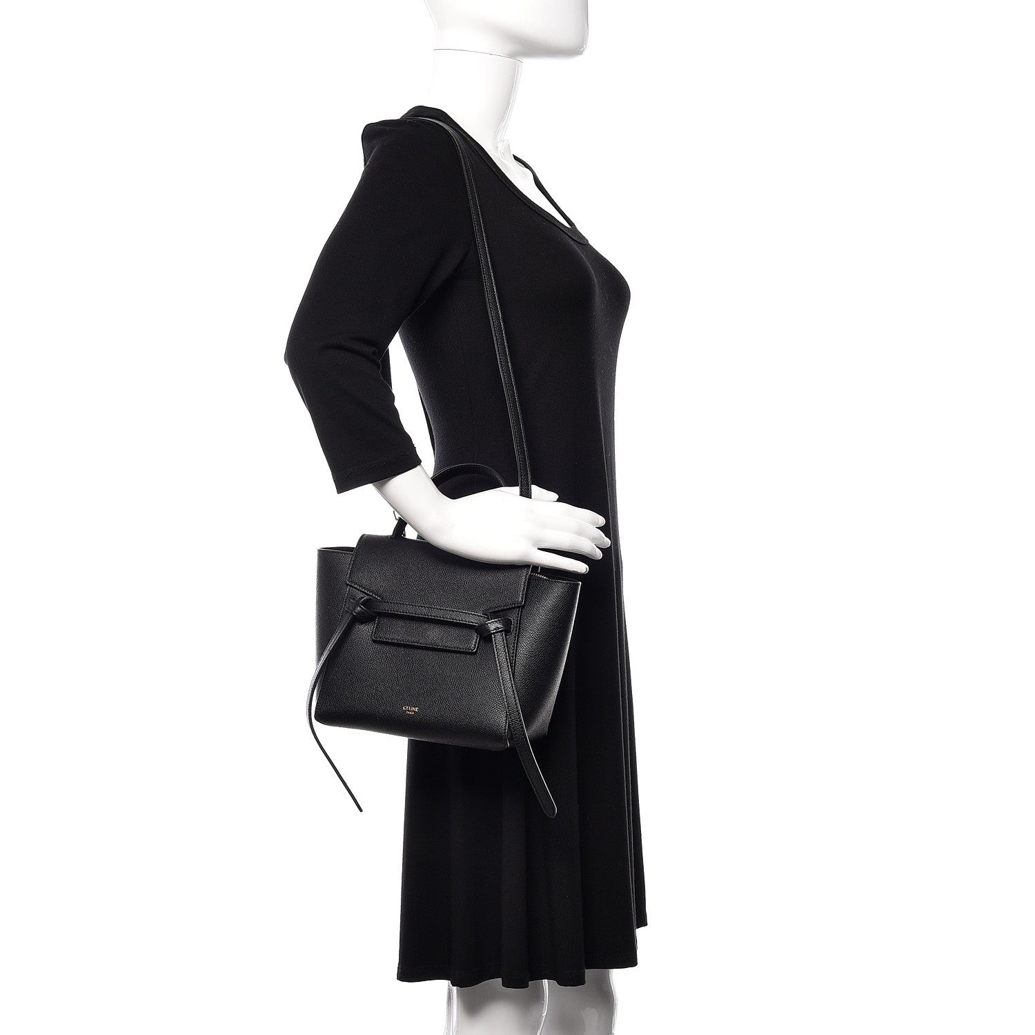 Celine Grained Calfskin Nano Belt Bag Black 2 of 10