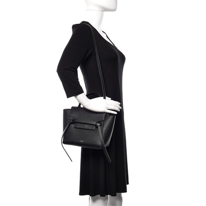 Celine Grained Calfskin Nano Belt Bag Black 2 of 10