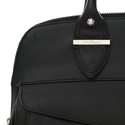 Salvatore Ferragamo Saffiano Top Handle Bag Black 11 of 12