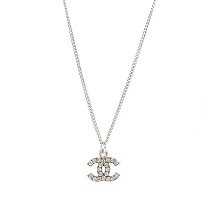 Chanel Crystal Timeless CC Necklace Silver 1 of 6