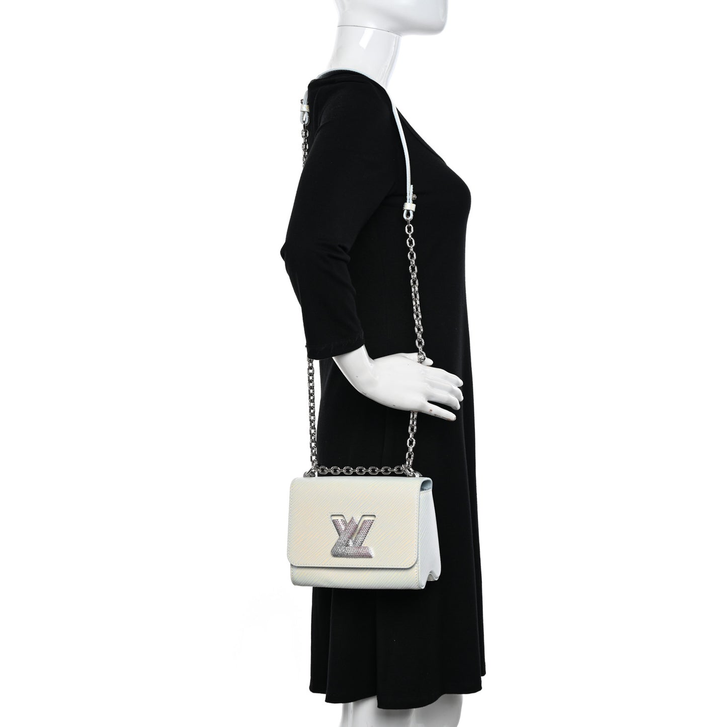 Epi Milky Way Twist Braided Chain Shoulder Bag Icy Blue