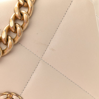Chanel Lambskin Quilted Medium Chanel 19 Flap Light Beige 13 of 13