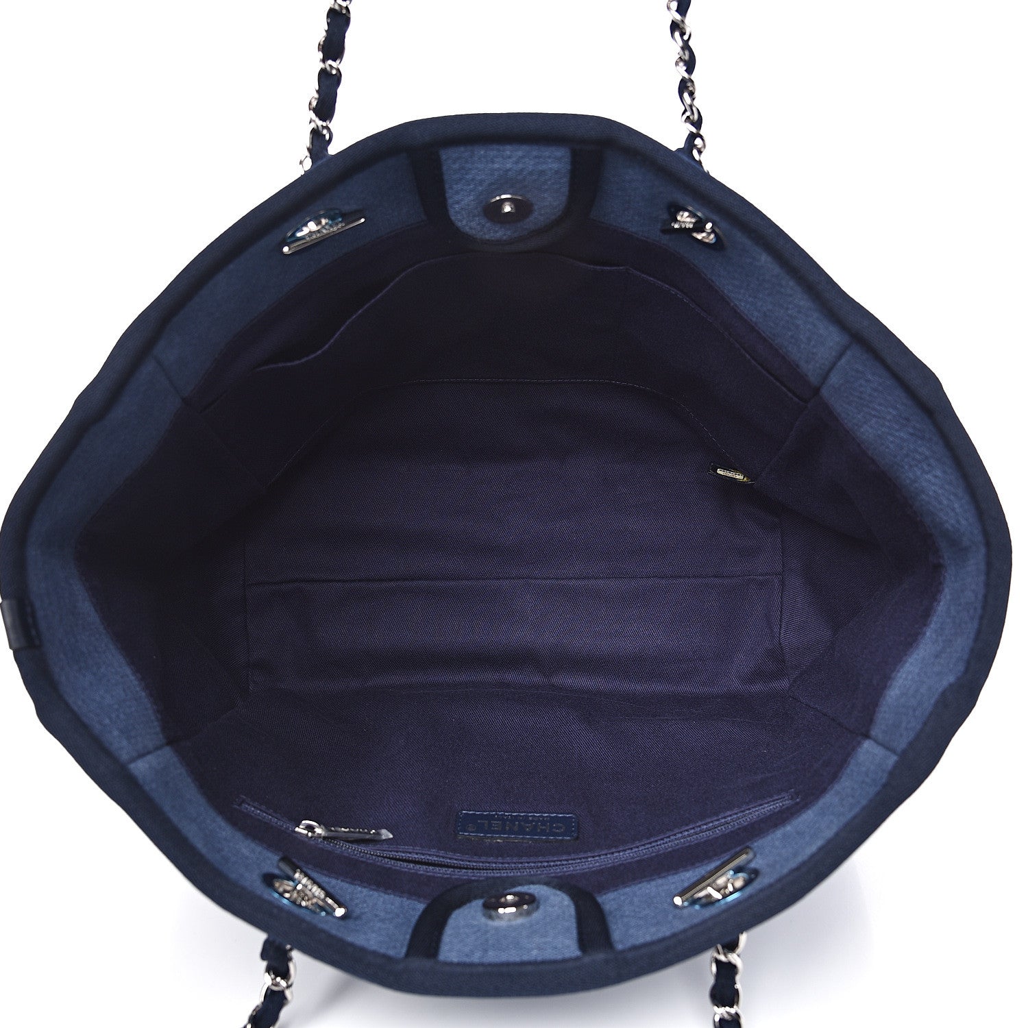 Chanel Canvas Small Deauville Tote Blue 4 of 10