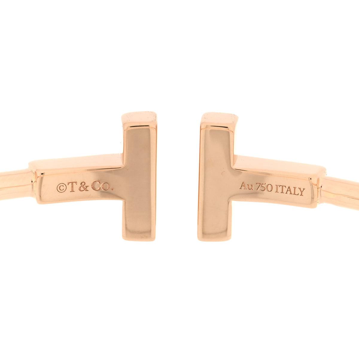 18K Rose Gold Mother of Pearl Wide T Wire Bracelet