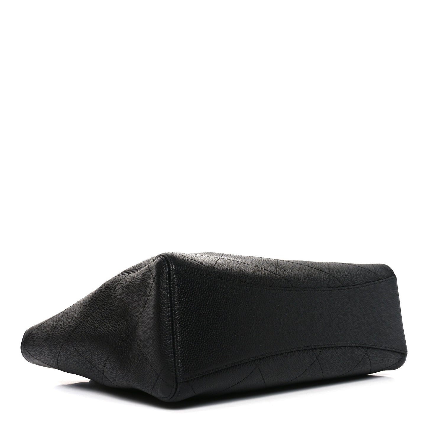 Grained Calfskin Large Shopping Bag Black