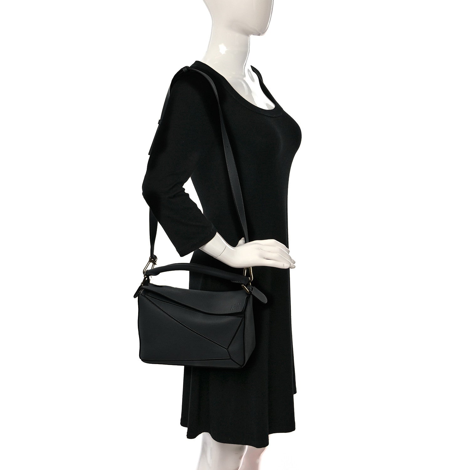 Loewe Calfskin Small Puzzle Bag Black 2 of 8