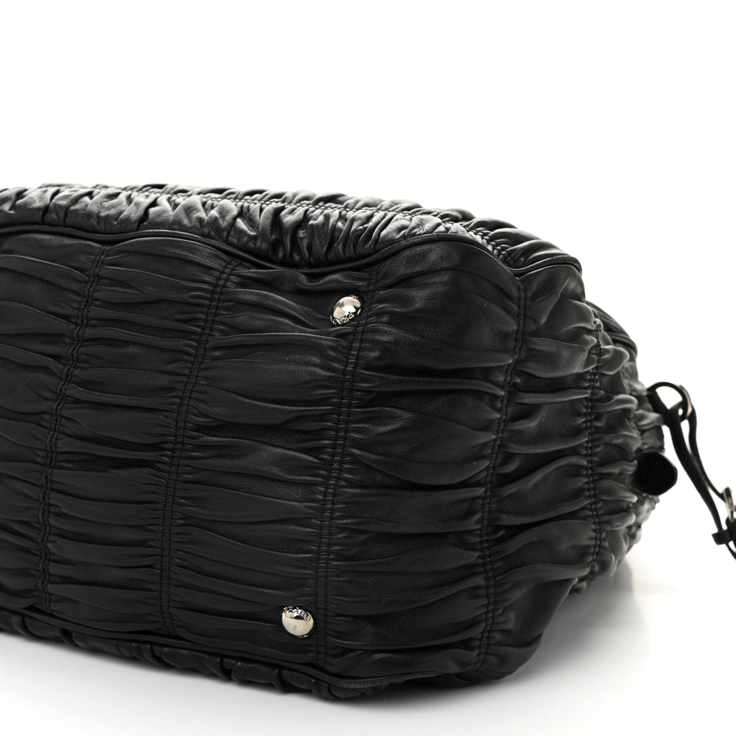 Nappa Gaufre Double Zip Tote Black