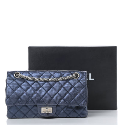 Chanel Metallic Aged Calfskin Quilted 2.55 Reissue 225 Flap Blue 15 of 15