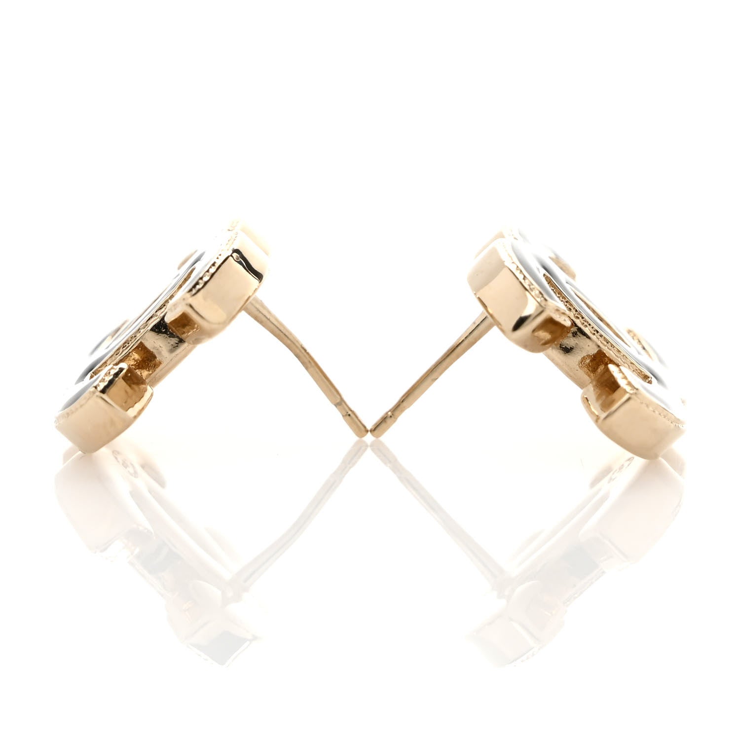 Chanel Metal Enamel CC Earrings Black Gold 5 of 5