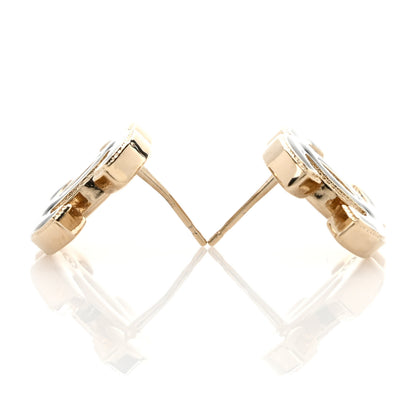 Chanel Metal Enamel CC Earrings Black Gold 5 of 5