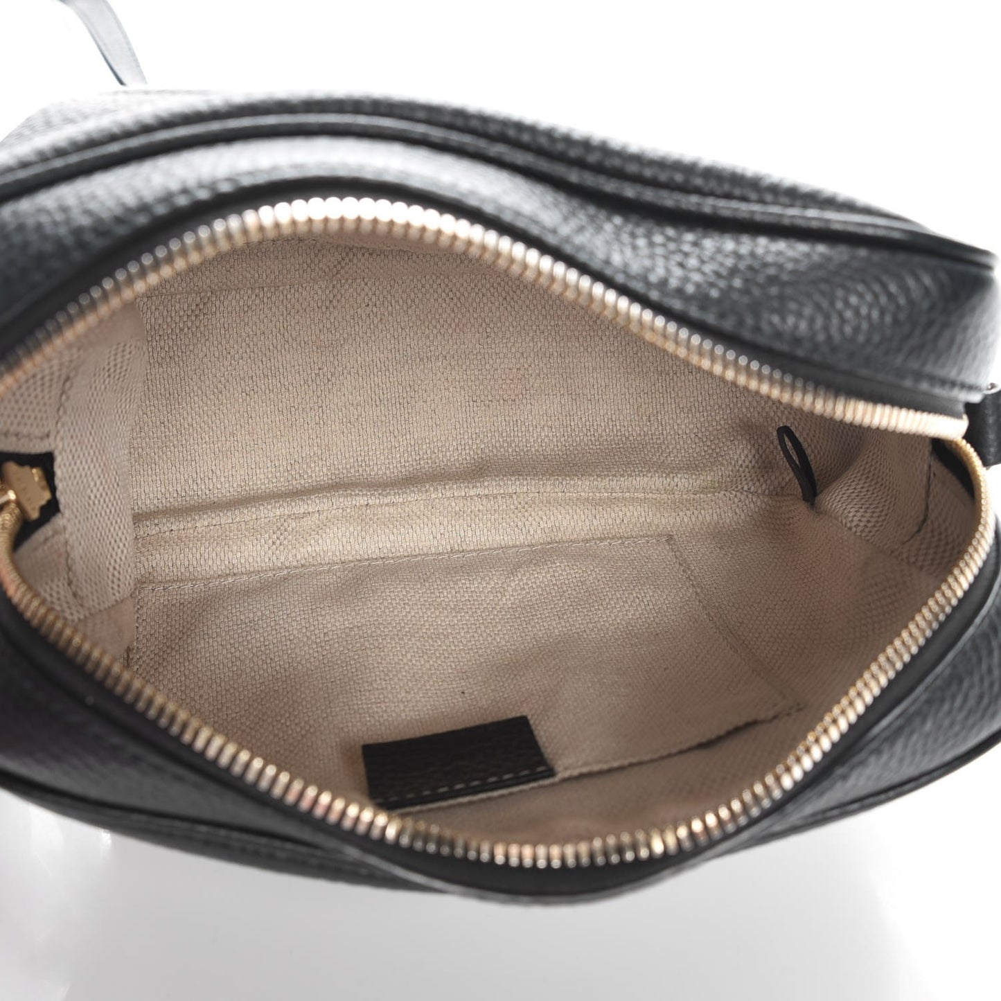 Pebbled Calfskin Small Soho Disco Bag Black