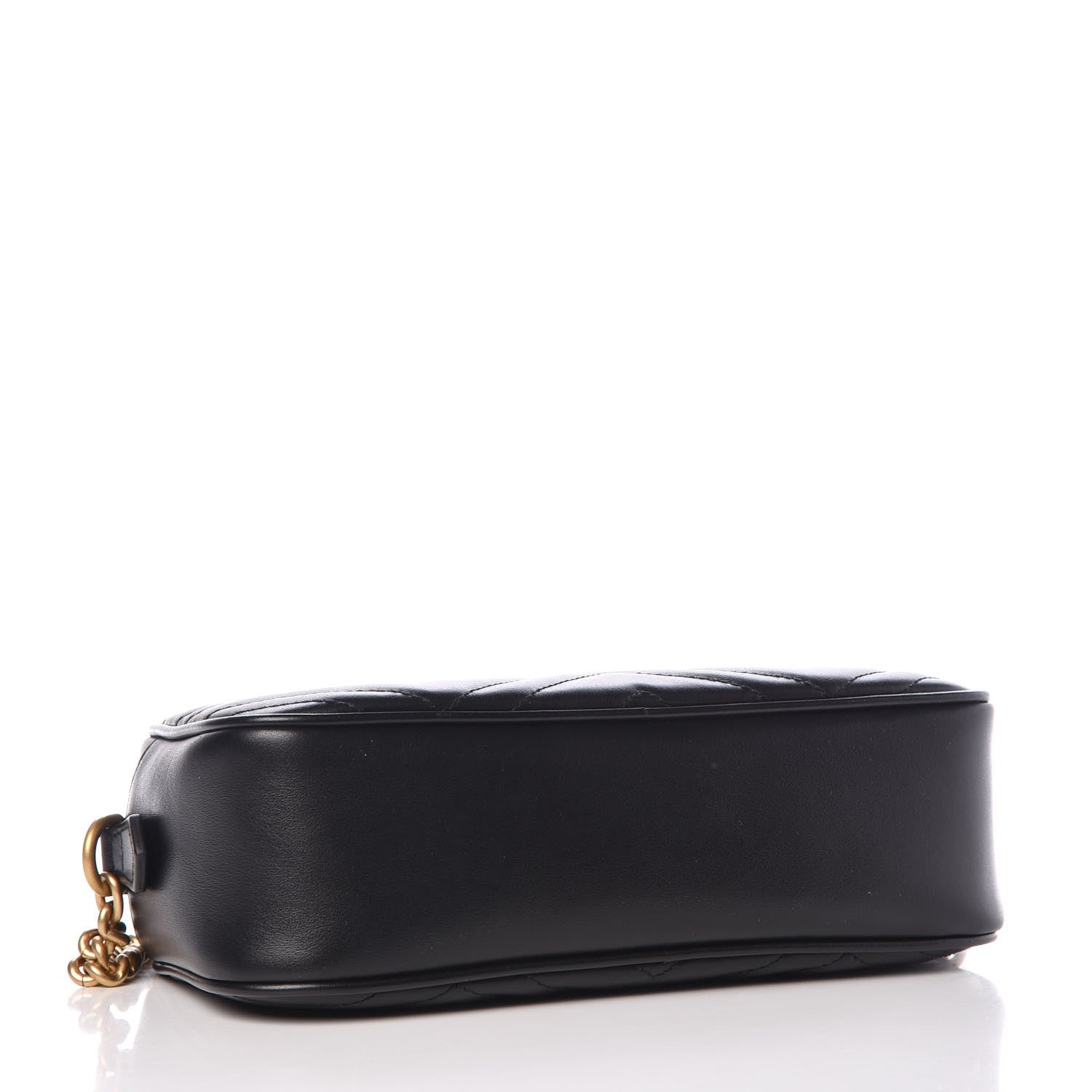 Gucci Calfskin Matelasse Small GG Marmont Chain Shoulder Bag Black 4 of 7
