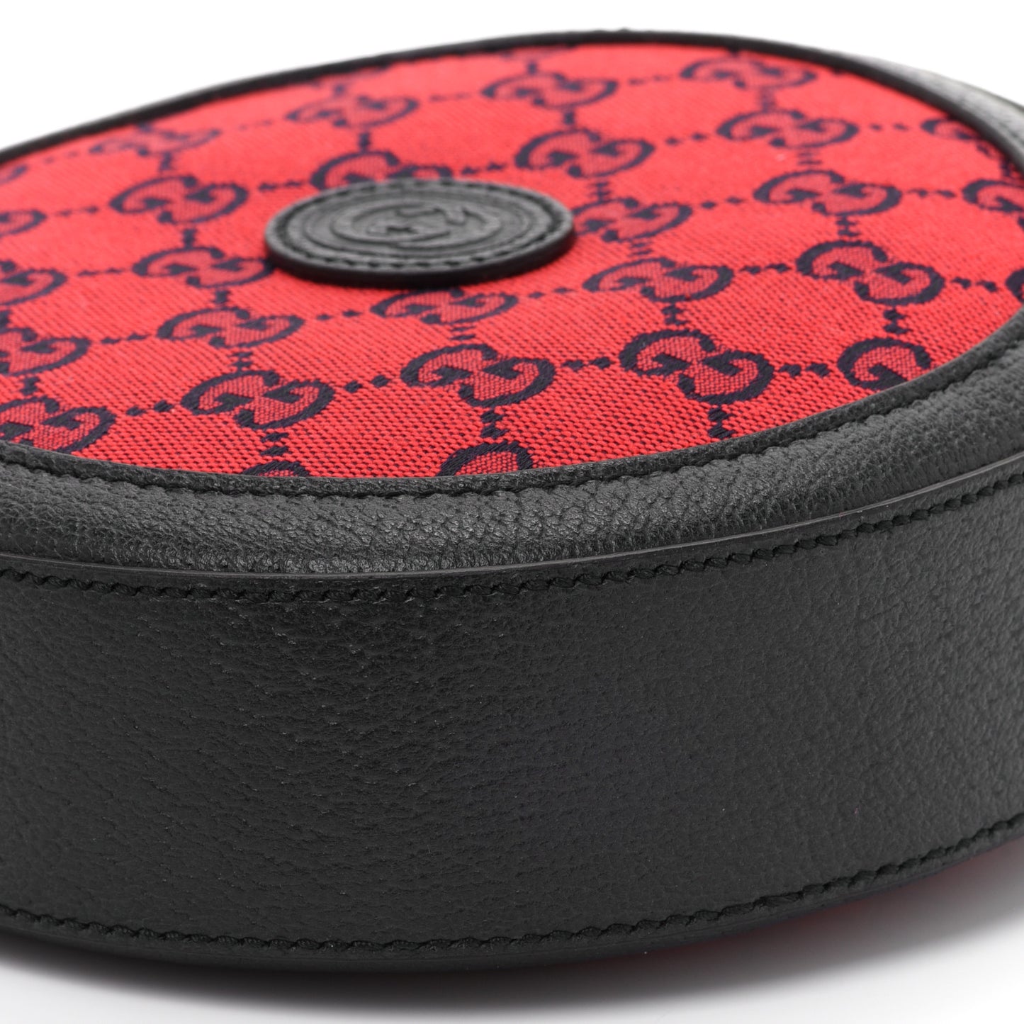 Monogram Multicolor Textured Calfskin Retro Interlocking G Round Shoulder Bag Red Blue