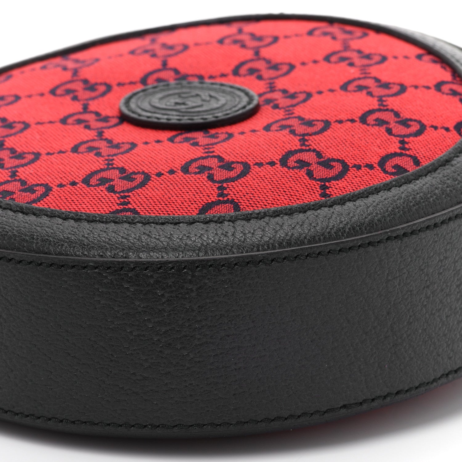 Gucci Monogram Multicolor Textured Calfskin Retro Interlocking G Round Shoulder Bag Red Blue 12 of 12