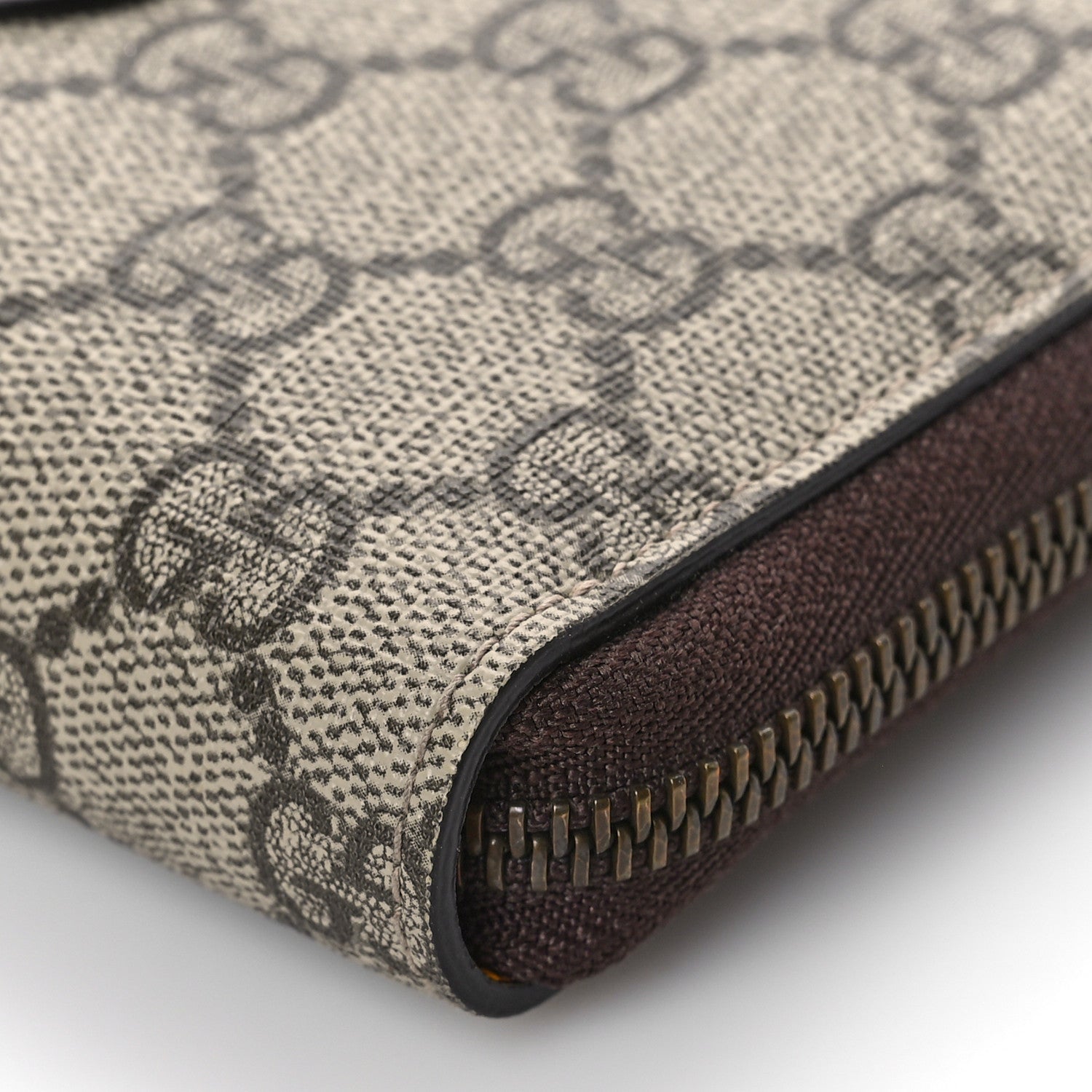 Gucci GG Supreme Monogram Neo Vintage Zip Around Wallet Beige Crop New Acero 8 of 9