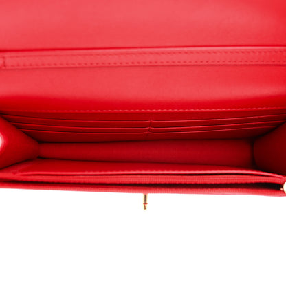 Chanel Lambskin Plexiglass Quilted Coco Love Wallet On Chain WOC Red 6 of 12