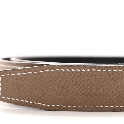 Hermes Swift Epsom 24mm Belt Strap 80 32 Black Etoupe 6 of 7