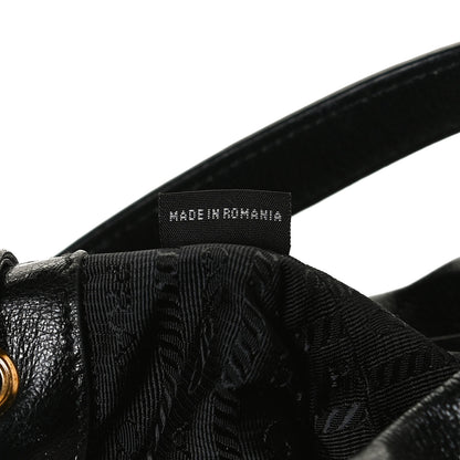 Prada Glace Calfskin Embossed Secchiello Bucket Bag Black 7 of 14